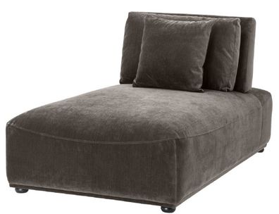 Casa Padrino Luxus Chaiselongue Grau / Schwarz 93 x 158 x H. 83 cm - Liegesessel mit