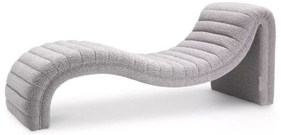 Casa Padrino Luxus Chaiselongue Grau 165 x 61,5 x H. 65 cm - Wohnzimmer Liegesessel
