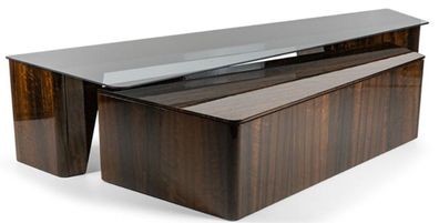Casa Padrino Luxus Couchtisch Set Braun - 2 Rechteckige Wohnzimmertische - Luxus Wohn
