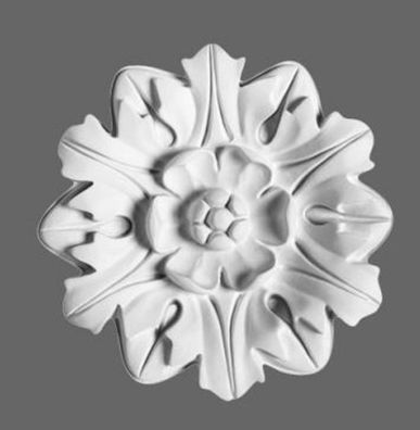 Casa Padrino Stuck Rosette 19.5 x 19.5 cm Deckenstuck Deckenrosette Stuckrosette Wand