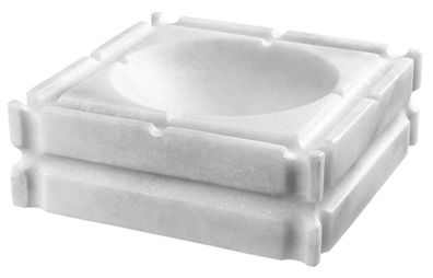 Casa Padrino Designer Marmor Aschenbecher Weiß 21 x 21 x H. 7 cm - Limited Edition