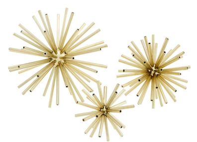 Casa Padrino Luxus Designer Deko 3er Set Messing - Wohnzimmer Dekoration