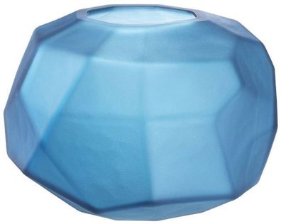 Casa Padrino Luxus Deko Glas Schüssel Mattblau Ø 22 x H. 15 cm - Luxus Deko Accessoir