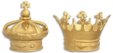 Casa Padrino Barock Deko Kronen Set Gold Ø 15,3 x H. 13 cm - Deko Accessoires im Baro