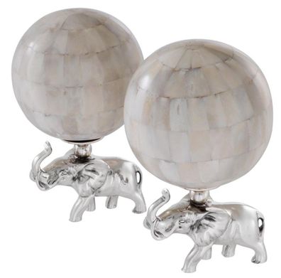 Casa Padrino Designer Deko Elefanten 2er Set - Luxus Hotel Kollektion