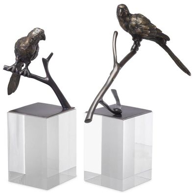 Casa Padrino Luxus Deko Objekte 2er Set Bronzefarben - Büro Deko - Schreibtisch Deko