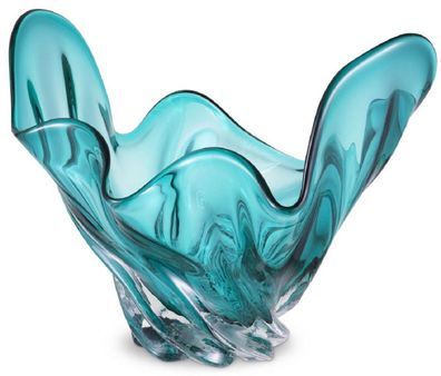 Casa Padrino Luxus Schüssel Türkis 42 x 27 x H. 25 cm - Moderne Deko Schüssel aus mun
