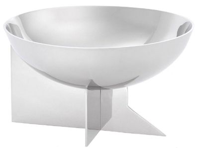 Casa Padrino Designer Edelstahl Schüssel Silber Ø 25 x H. 15 cm - Edle Deko Obstschal