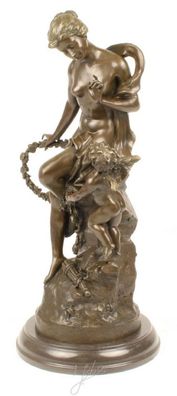 Casa Padrino Luxus Bronze Skulptur Das Band Der Liebe Bronze / Gold / Grau 30,5 x 24