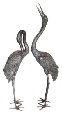 Casa Padrino Störche Bronzefiguren Antik Bronze - Luxus Deko Figuren Set