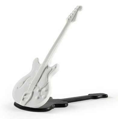 Casa Padrino Luxus Porzellan Elektrische Gitarre Weiß / Schwarz 15 x H. 15 cm - Handg