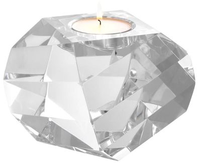 Casa Padrino Luxus Teelichthalter 13,5 x 13,5 x H. 12 cm - Kristallglas Deko Accessoi