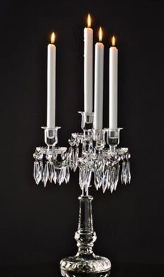 Casa Padrino Luxus Glas Kerzenständer 4-armig - Luxus Kollektion