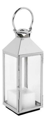 Casa Padrino Designer Edelstahl Laterne mit Griff 18 x 18 x H. 67 cm - Luxus Accessoi