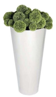 Casa Padrino Edelstahl Übertopf Silber Ø 33 x H. 70 cm - Luxus Blumentopf