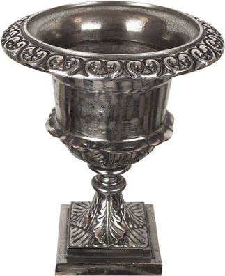 Casa Padrino Barock Blumentopf / Pflanzentopf Antik Silber Ø 34 x H. 58,5 cm - Alumin