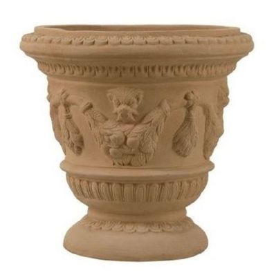 Casa Padrino Barock Blumentopf Terracotta Ø 42 x H. 41 cm - Handgefertigte Keramik Pf