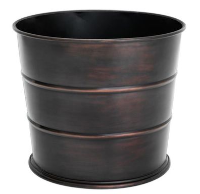 Casa Padrino Designer Edelstahl Übertopf Antik Bronze - Luxus Blumentopf