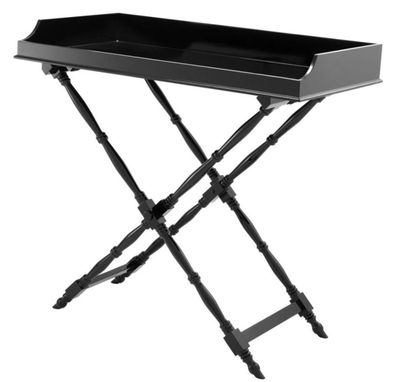 Casa Padrino Designer Mahagoni Tablett Schwarz 110 x 56 x H. 103 cm - Luxus Servierta