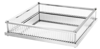 Casa Padrino Luxus Serviertablett Silber 39,5 x 39,5 x H. 9 cm - Gastronomie Accessoi