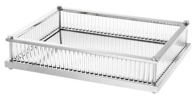 Casa Padrino Luxus Serviertablett Silber 39,5 x 28,5 x H. 9 cm - Gastronomie Accessoi