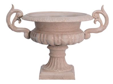 Casa Padrino Antik Stil Garten Übertopf Antik-Weiss Gussmetall - Blumentopf Pflanzent