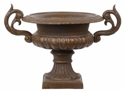 Casa Padrino Antik Stil Garten Übertopf Antik-Braun Gussmetall - Blumentopf Pflanzent