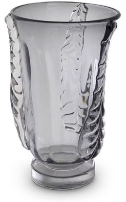 Casa Padrino Luxus Deko Glas Vase Grau Ø 26 x H. 42 cm - Elegante mundgeblasene Blume