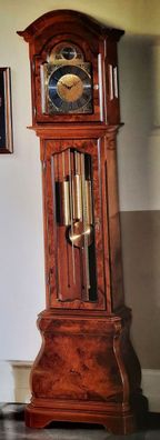 Casa Padrino Luxus Biedermeier Standuhr Dunkelbraun - Prunkvolle Massivholz Pendeluhr