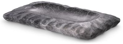 Casa Padrino Luxus Serviertablett Grau 31 x 18 x H. 2,5 cm - Rechteckiges Marmor Tabl