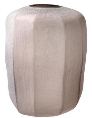 Casa Padrino Luxus Vase Sandfarben Ø 33 x H. 42 cm - Luxus Wohnzimmer Dekoration