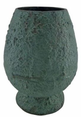 Casa Padrino Deko Vase Mintgrün Ø 21 x H. 29 cm - Runde Aluminium Blumenvase - Deko A