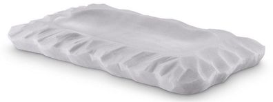 Casa Padrino Luxus Serviertablett Weiß 31 x 18 x H. 2,5 cm - Rechteckiges Marmor Tabl