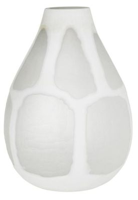 Casa Padrino Deko Glas Vase Weiß Ø 24 x H. 33 cm - Luxus Dekoration