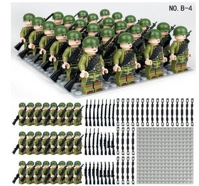 Quadratisches B1-B5-Baustein-Minifiguren-Set, 24-teilige kleine Partikel-Montage-Spie