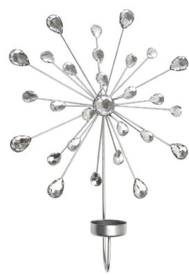 Casa Padrino Designer Wandkerzenhalter 4er Set Silber 24 x 6 x H. 31 cm - Dekorative