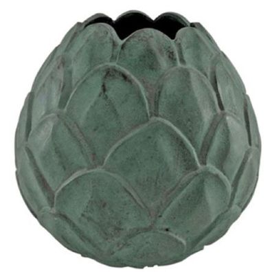 Casa Padrino Aluminium Vase Mintgrün Ø 29 x H. 28 cm - Dekorative Blumenvase im Anana