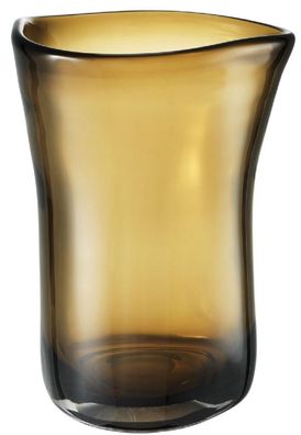Casa Padrino Luxus Deko Glas Vase Braun Ø 20 x H. 27,5 cm - Mundgeblasene Blumenvase