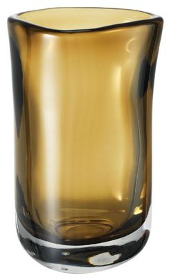 Casa Padrino Luxus Deko Glas Vase Braun Ø 14 x H. 22 cm - Mundgeblasene Blumenvase