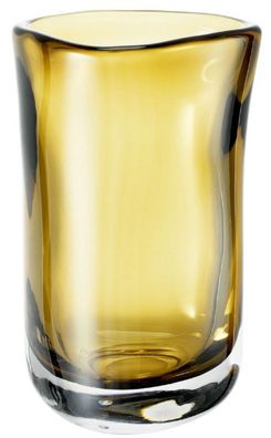 Casa Padrino Luxus Deko Glas Vase Gelb Ø 14 x H. 22 cm - Mundgeblasene Blumenvase - L
