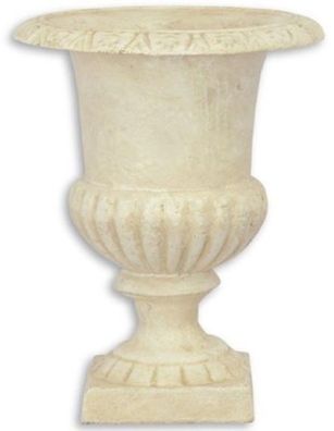 Casa Padrino Barock Vase Creme Ø 17 x H. 21,8 cm - Kleine runde Gusseisen Blumenvase