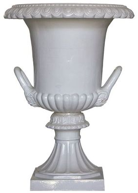 Casa Padrino Luxus Barock Blumenvase Weiß Ø 71 x H. 99,5 cm - Handgefertigte Keramik