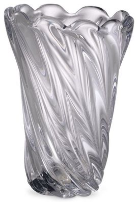 Casa Padrino Luxus Deko Glas Vase Ø 20,5 x H. 29 cm - Mundgeblasene Blumenvase - Luxu