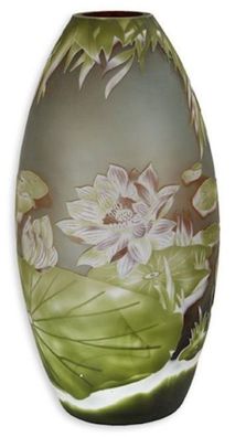 Casa Padrino Luxus Deko Glas Vase Blumen Mehrfarbig Ø 20,8 x H. 41 cm - Runde Cameogl