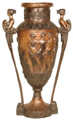 Casa Padrino Luxus Barock Bronze Deko Vase Damen 69 x 43 x H. 114 cm - Barock Pflanzk