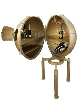 Casa Padrino Luxus Metall Getränke Bar Gold - Weinregal - Flaschenablage
