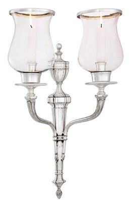 Casa Padrino Luxus Wandkerzenhalter Antik Silber 33 x 18 x H. 56 cm - Hotel & Restaur