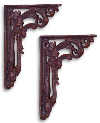 Casa Padrino Jugendstil Wandhalter Set Antik Rotbraun 14,7 x H. 19,4 cm - Barock & Ju