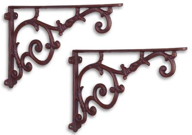 Casa Padrino Jugendstil Wandhalter Set Antik Rotbraun 30,4 x H. 19,3 cm - Barock & Ju