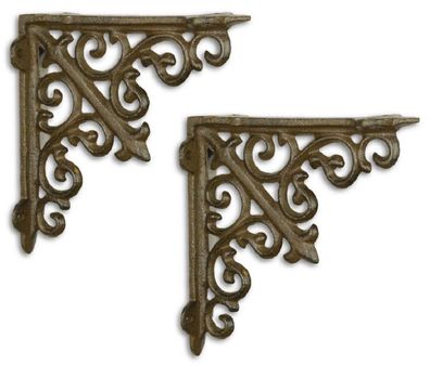 Casa Padrino Jugendstil Wandhalter Set Antik Braun 14 x H. 14 cm - Barock & Jugendsti